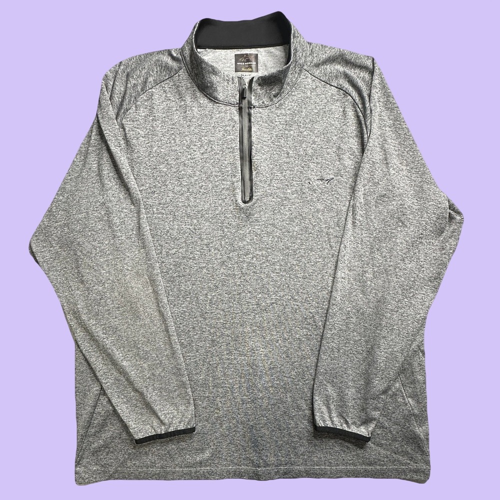 Greg Norman Pullover Mens XXL Gray Tasso Elba Play Dry Quarter Zip Golf Sweater